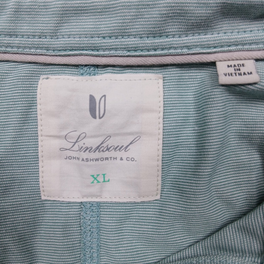 LinkSoul John Ashworth Polo Shirt Womens XL Light Green Button Back Golf Top - Picture 5 of 8